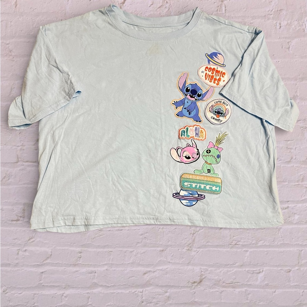 Disney Pastel Blue Stitch Crop Top